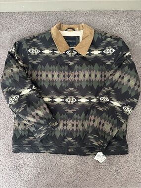 Pendleton Black & Olive Aztec Sherpa-Lined Papago Bomber Jacket- Size XL- NWT